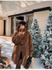 Women's Wool Coat with Toggle Buttons and Stand Collar 1 S