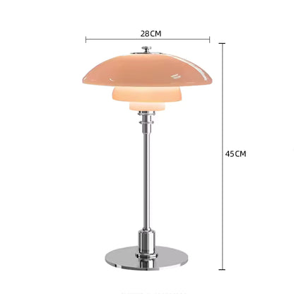 Mushroom Glass Bedside Light with Button Switch