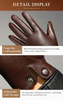 Men’s Leather Driving Gloves in Sheepskin with Perforated Touchscreen Design
