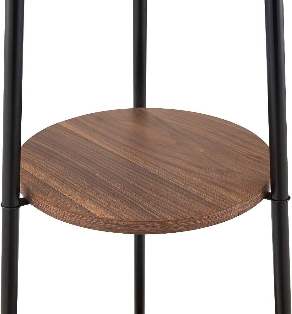 Boho Style Black Floor Lamp with Shelves