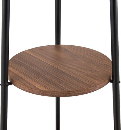 Boho Style Black Floor Lamp with Shelves