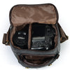 Small Canvas Camera Bag with Top-Grain Cowhide and Dividers