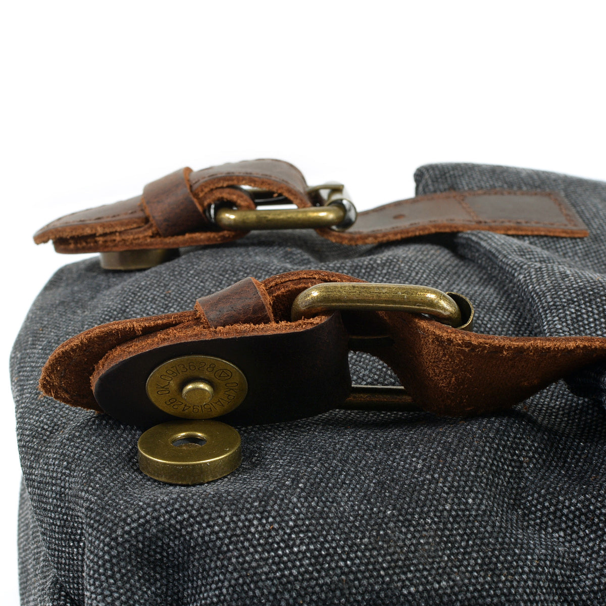 Small Canvas Camera Bag with Top-Grain Cowhide and Dividers