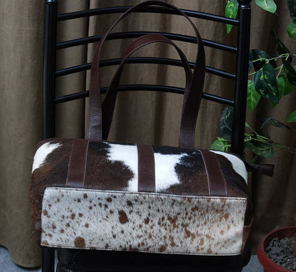 Tricolor Cowhide Leather Large Shoulder Bag