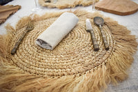Handcrafted Raffia Straw Fringed Placemats