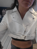 Genuine Leather Women Crop Moto Jacket