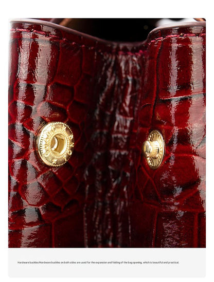 Women’s Designer Genuine Leather Crocodile Pattern Backpack