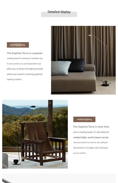 Swing Arm Adjustable Floor Lamp Modern Italian Design Reading Light