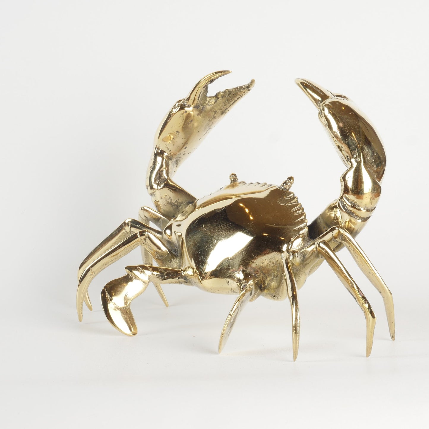 Handmade Crab Brass Figure Statue Decor
