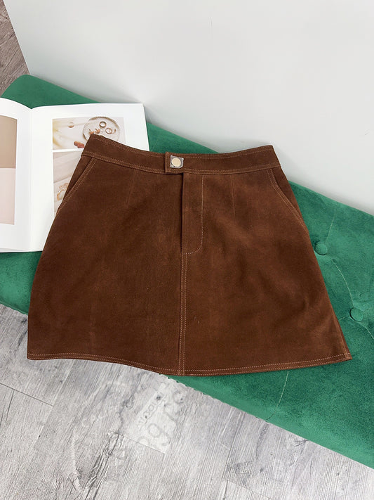 Women’s Leather Suede Mini Skirt A-Line