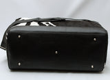 Black White Cowhide Travel Luggage Purse