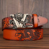 Men Dragon Buckle Cowhide Leather Belt