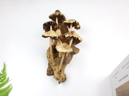 Handcrafted Wooden Mushroom Wall Decor