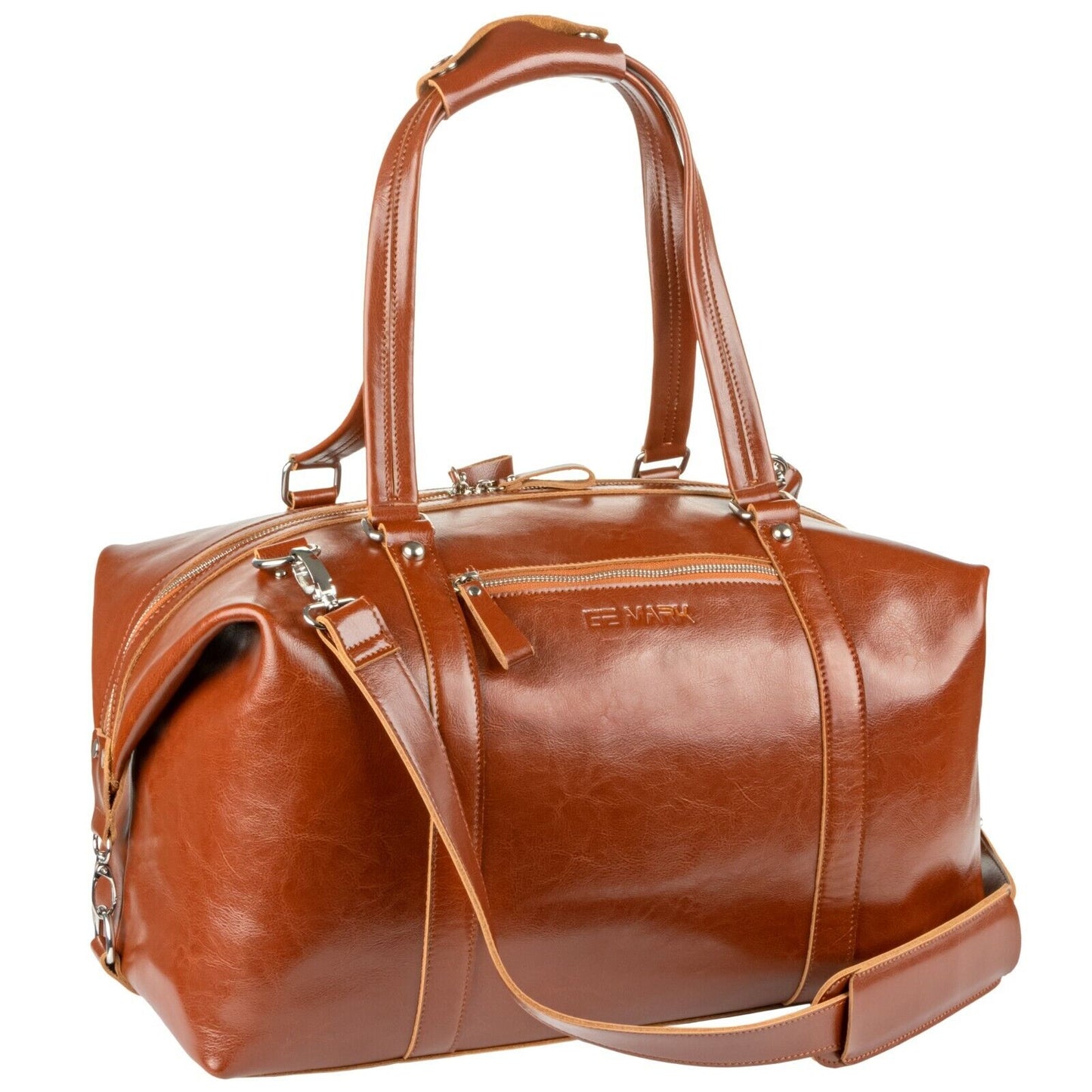 genuine leather travel friendly duffel bag