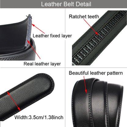 Genuine Black Leather Belt Office to Western Wear