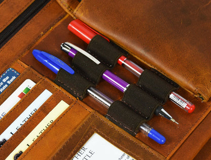 Real Leather Portfolio Business Organizer A4