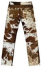 Cow Skin Hide Pants Brown White