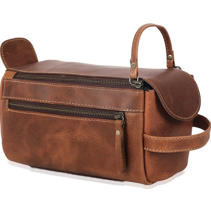 mens leather toiletry bag