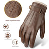 Men's leather gloves with fleece lining