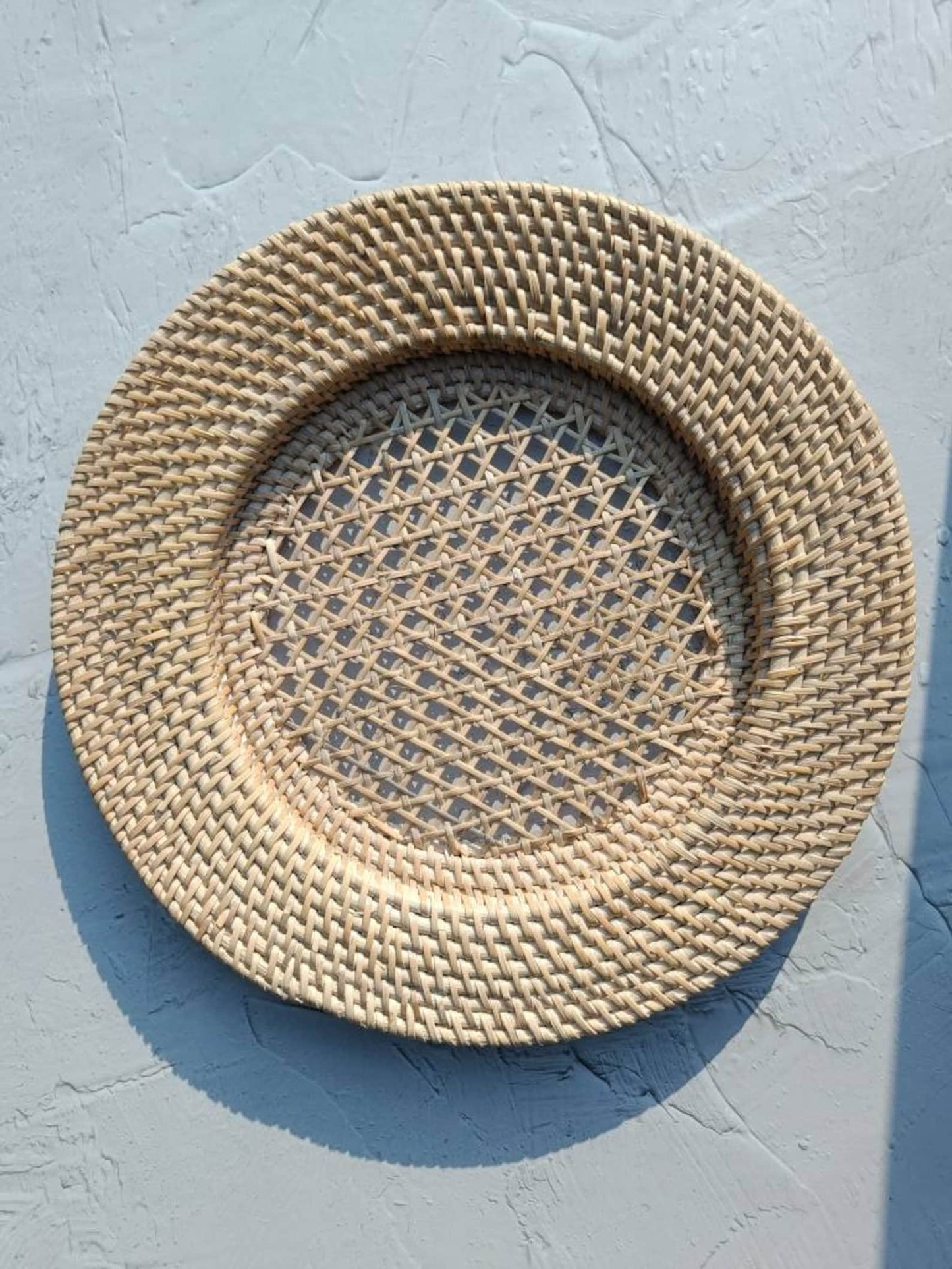 Set of Rattan Charger Decorative Plates