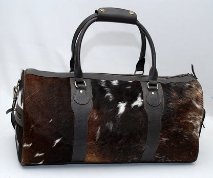 Cowhide Hair On Leather Overnight Bag