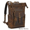 Genuine Leather Roll Top Backpack