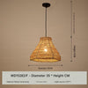 Bamboo woven pendant ceiling light shade 3 110V-120V For US CA