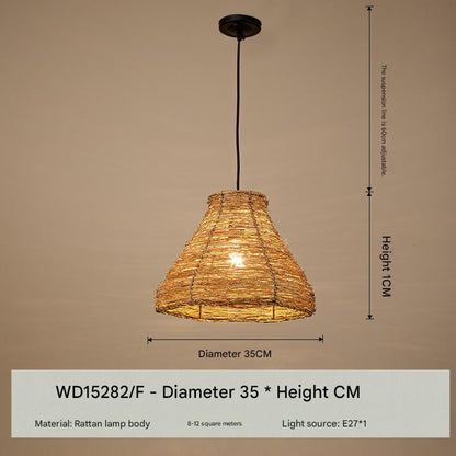 Bamboo woven pendant ceiling light shade 3 110V-120V For US CA