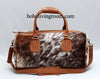 Cowhide Weekender Bag Speckled Brown White