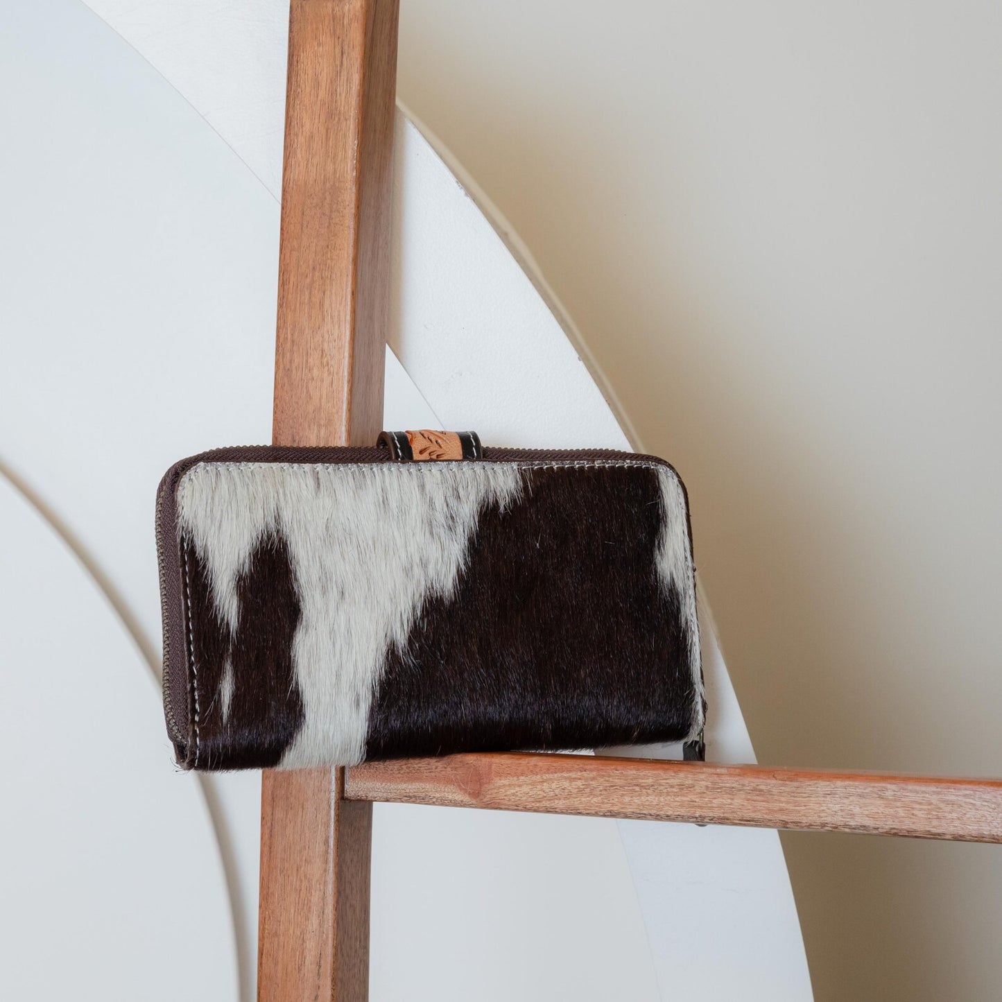 Western Cowhide Tooled Leather Clutch