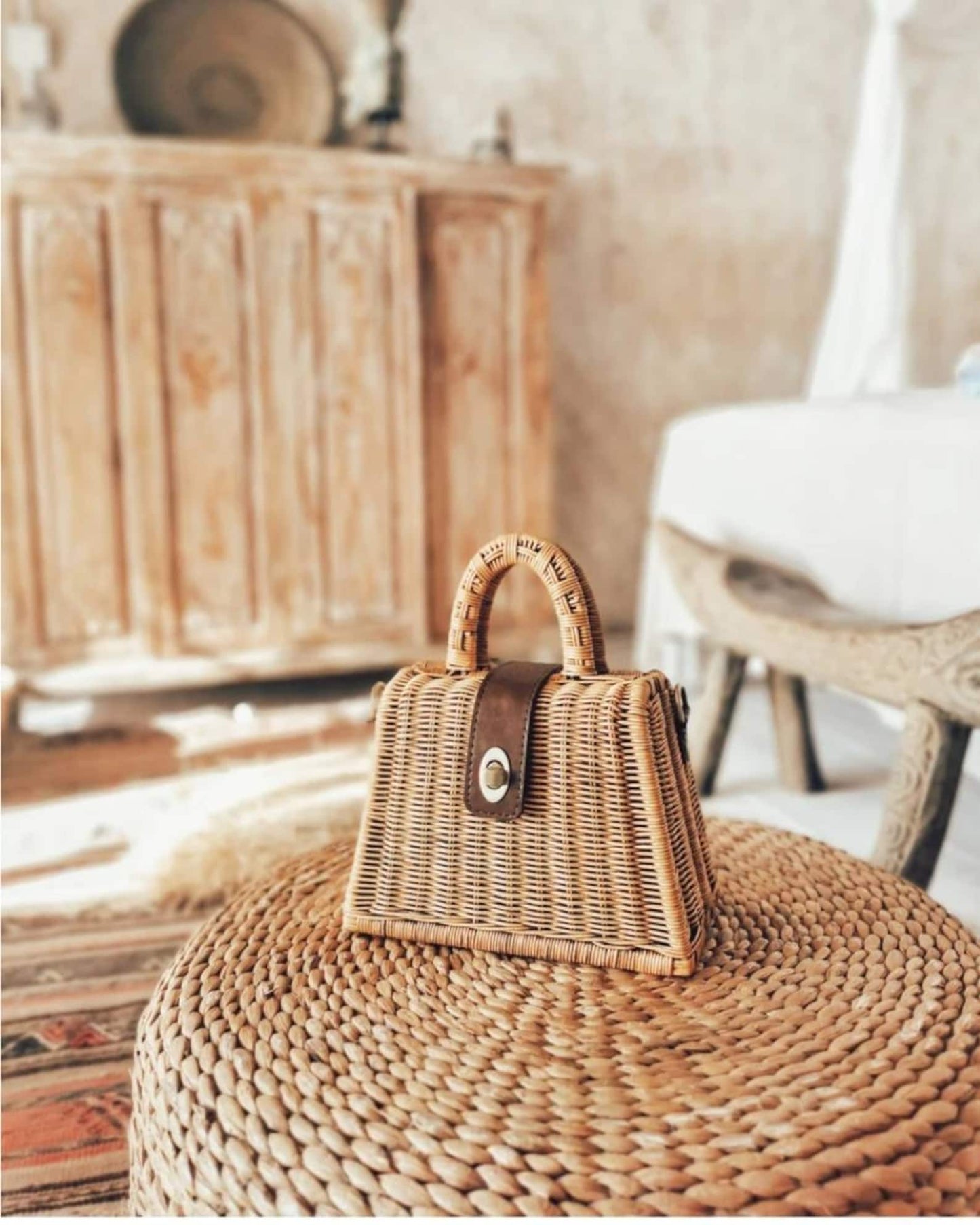 Natural Rattan Wicker Bag