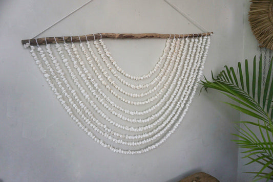 Large White shell boho hanging decor