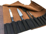 Leather Chef's Knife Holder Roll Organizer