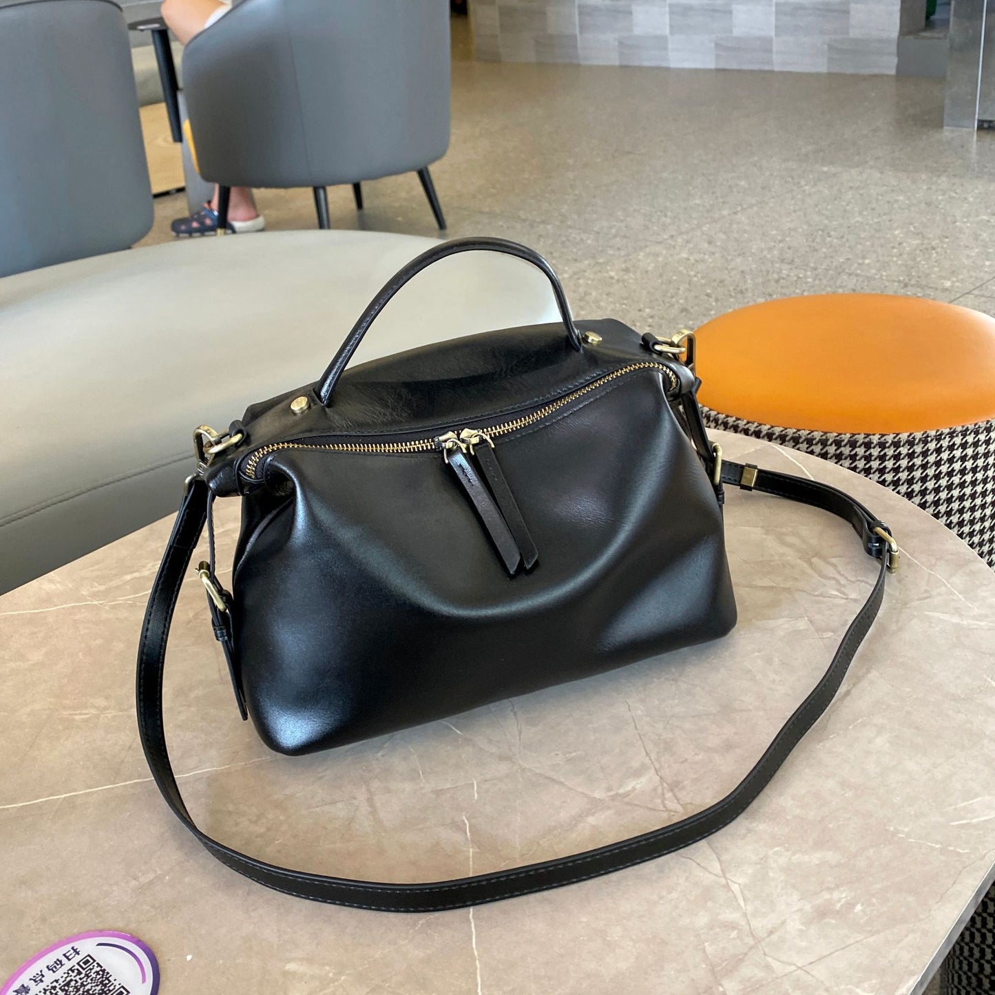 Women Leather Dumpling Crossbody Bag