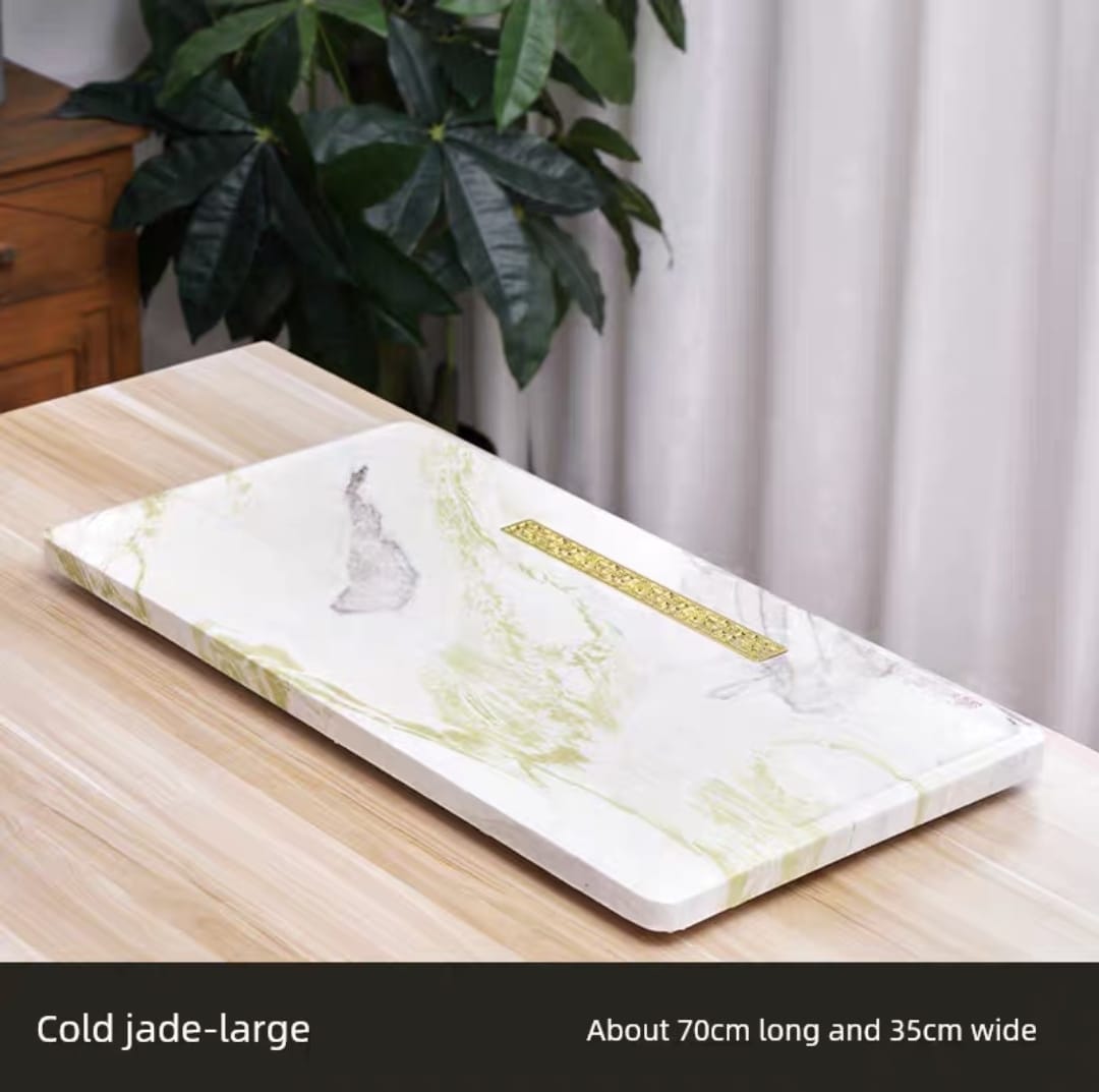 Natural Marble Tea Tray With Glaze & Drainage