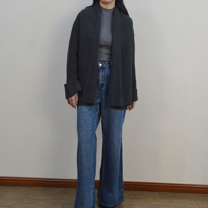 Women's Oversized Wool Knit Cardigan