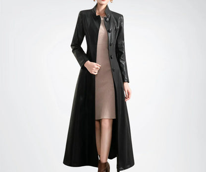 leather trench coat women