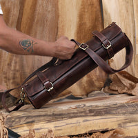 knife leather roll bag holder case
