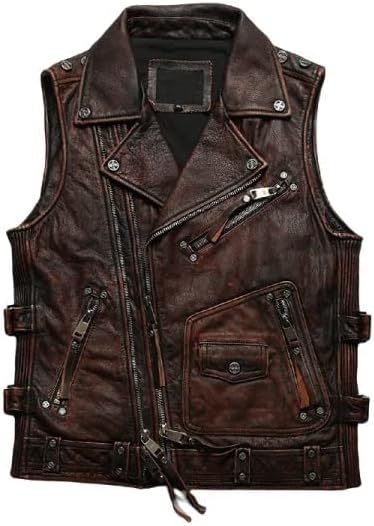 Men's Motorcycle Leather Vest