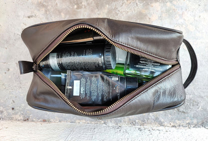 Leather Toiletry Groomsmen Gifts Bag