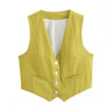 v neck sleeveless lazer vest women's
