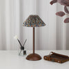 Rechargeable Retro Floral Table Lamp Walnut Base