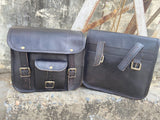 leather side bag for motorcycle saddlebag
