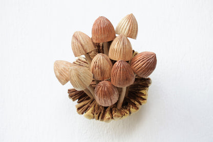 Carved Wooden Statue Mushroom Wall Deco