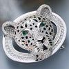 Animal Head Belt Buckle with Rhinestones and Stainless Steel Frame