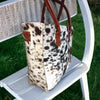 Cowhide Tote Purses Spotted Tricolor
