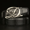 Men’s Leather Belt with Intertwined Crocodile Buckle