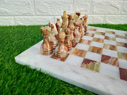 Handmade Vintage Marble Chess Board 15"