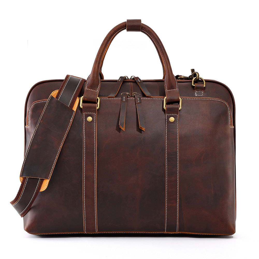 Men’s Leather Shoulder Bag Messenger Briefcase Laptop Bag