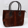 Dark Brown Cowhide Ladies Shoulder Purse